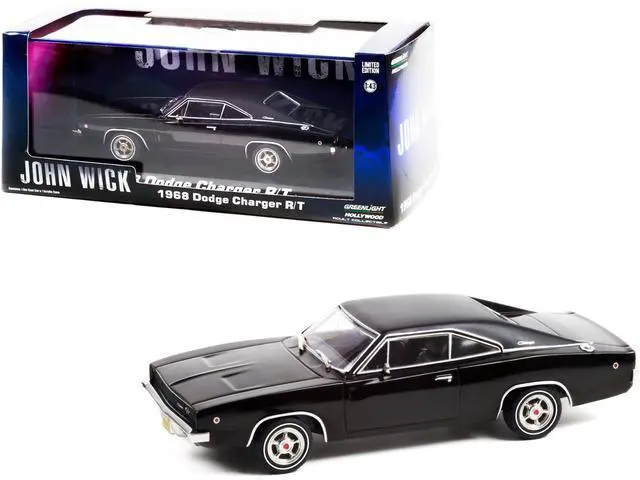 Alt view image 2 of 5 - 1968 Dodge Charger R/T Black with Black Vinyl Top "John Wick" 1/43 Diecast Model Car by Greenlight