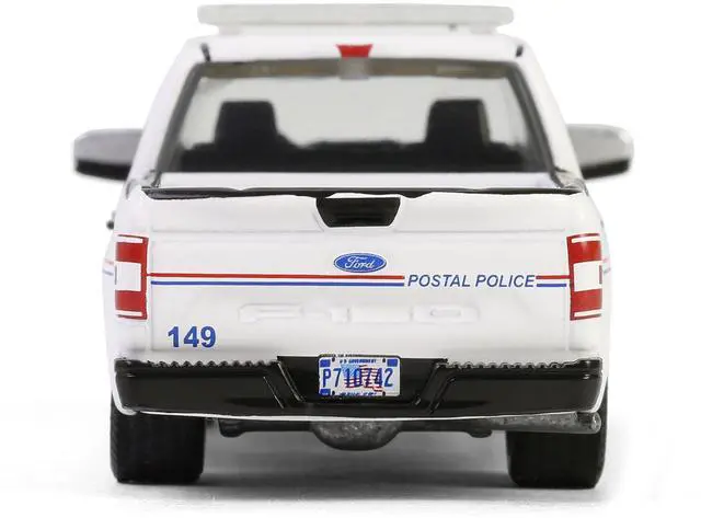 Alt view image 5 of 6 - 2020 Ford F-150 XL Pickup Truck "USPS Postal Police" White with Red and Blue 1/64 Diecast Model Car by Greenlight