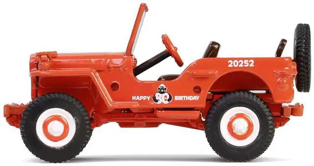 Alt view image 2 of 6 - 1944 Willys MB Jeep Red "Smokey Bear 80th Anniversary" "Anniversary Collection" Series 17 1/64 Die Cast Model Car by Greenlight