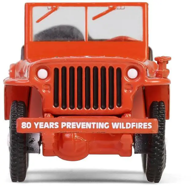 Alt view image 4 of 6 - 1944 Willys MB Jeep Red "Smokey Bear 80th Anniversary" "Anniversary Collection" Series 17 1/64 Die Cast Model Car by Greenlight