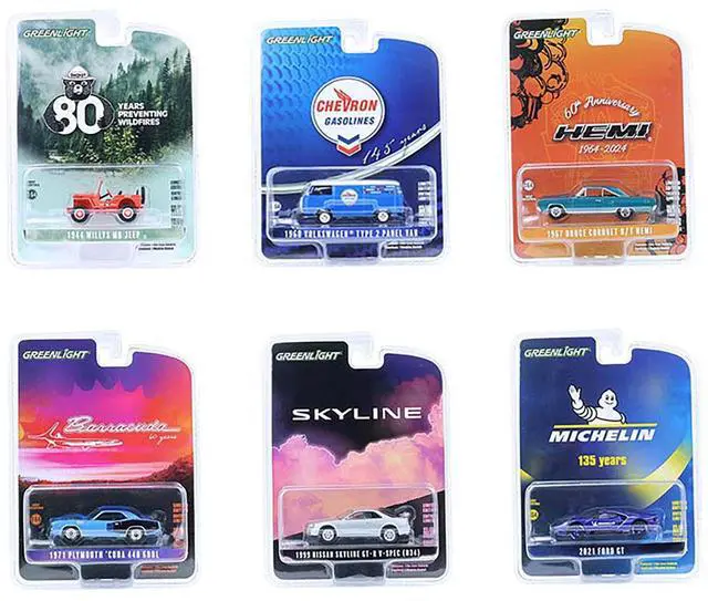 Main image of "Anniversary Collection" Set of 6 pieces Series 17 1/64 Diecast Model Car by Greenlight