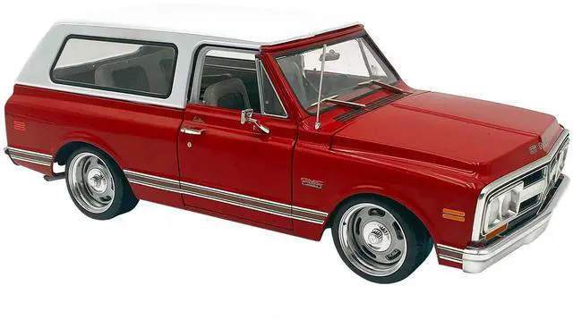 Main image of 1970 GMC Jimmy Red Metallic with White Top "Slammed Custom" Limited Edition to 402 pieces 1/18 Die Cast Model Car by ACME