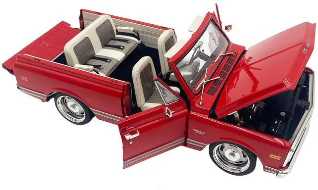 Alt view image 2 of 6 - 1970 GMC Jimmy Red Metallic with White Top "Slammed Custom" Limited Edition to 402 pieces 1/18 Die Cast Model Car by ACME