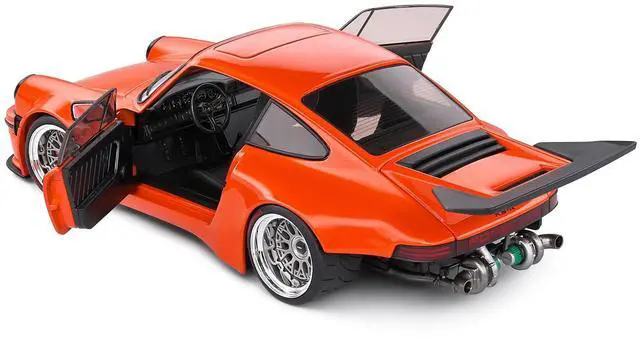 Alt view image 4 of 6 - 2022 Porsche 911 KS-R Orange Metallic 1/18 Diecast Model Car by Solido