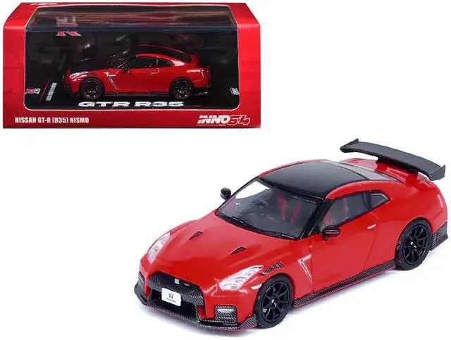 Alt view image 6 of 6 - Nissan GT-R (R35) Nismo RHD (Right Hand Drive) Red with Carbon Hood and Top 1/64 Diecast Model Car by Inno Models