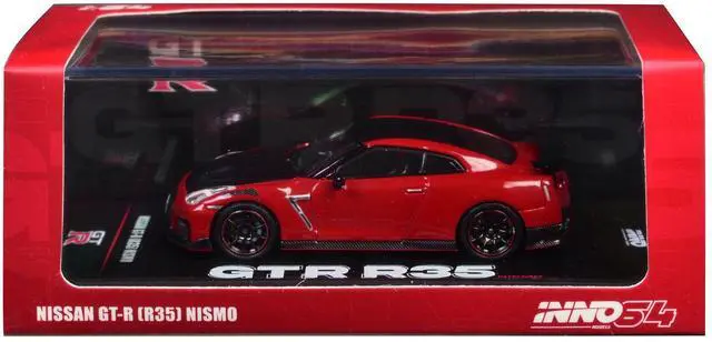 Alt view image 5 of 6 - Nissan GT-R (R35) Nismo RHD (Right Hand Drive) Red with Carbon Hood and Top 1/64 Diecast Model Car by Inno Models