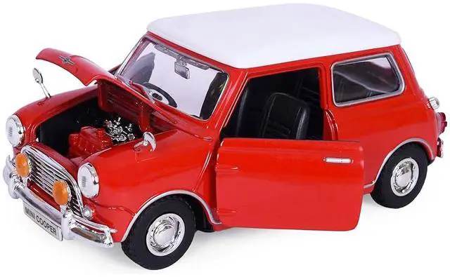Alt view image 6 of 7 - 1961-1967 Morris Mini Cooper Red with White Top "Timeless Legends" 1/18 Diecast Model Car by Motormax