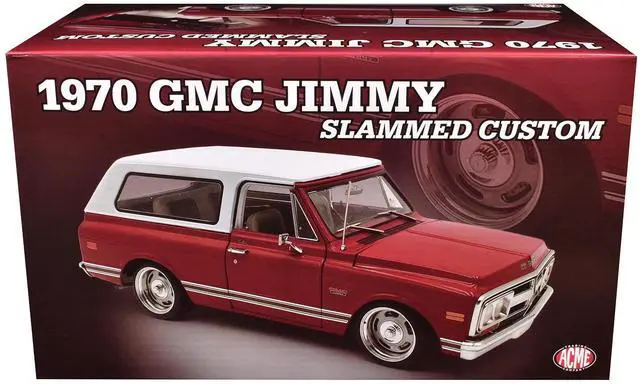 Alt view image 6 of 6 - 1970 GMC Jimmy Red Metallic with White Top "Slammed Custom" Limited Edition to 402 pieces 1/18 Die Cast Model Car by ACME