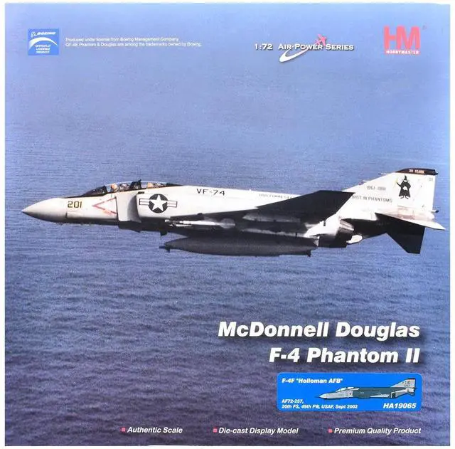 Alt view image 6 of 6 - McDonnell Douglas F-4F Phantom II Fighter-Bomber Aircraft US Air Force "Air Power Series" 1/72 Diecast Model Hobby Master