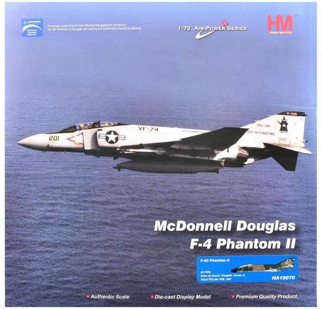 Alt view image 6 of 6 - McDonnell Douglas F-4C Phantom II Fighter-Bomber Aircraft US Air Force "Air Power Series" 1/72 Diecast Model Hobby Master