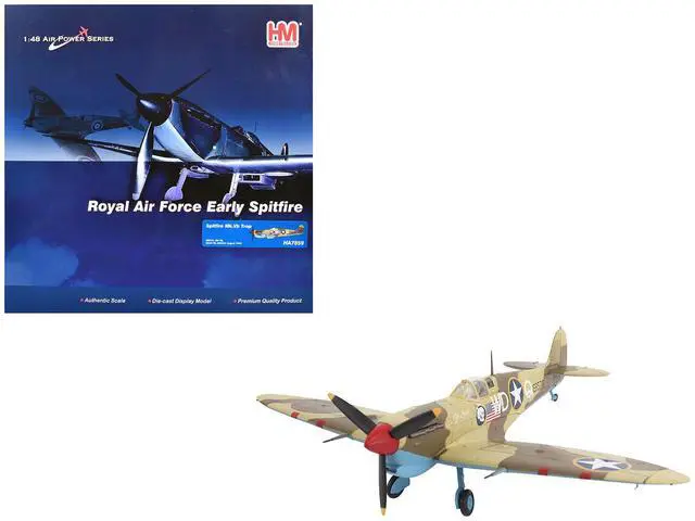 Main image of Supermarine Spitfire Mk.Vb Trop Fighter Aircraft Mediterranean Allied Coastal Air Force 1/48 Diecast Model Hobby Master