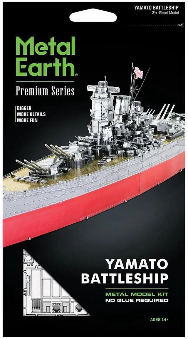 Alt view image 6 of 6 - Model Kit Yamato Battleship "Imperial Japanese Navy" (Challenging Difficulty) Steel Model Kit by Metal Earth