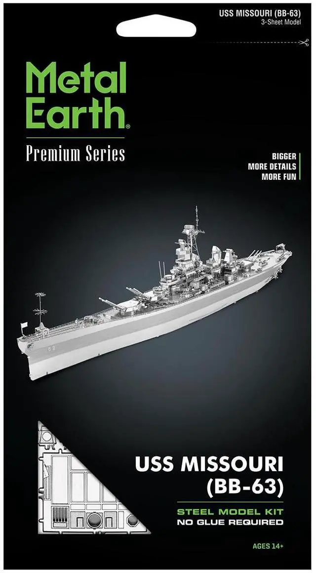 Alt view image 5 of 6 - Model Kit USS Missouri (BB-63) Navy Battleship (Challenging Difficulty) Steel Model Kit by Metal Earth