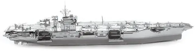 Alt view image 2 of 6 - Model Kit  USS Theodore Roosevelt CVN-71 Aircraft Carrier (Expert Difficulty) Steel Model Kit by Metal Earth