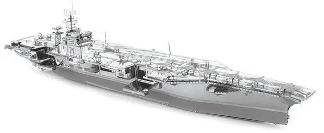 Alt view image 3 of 6 - Model Kit  USS Theodore Roosevelt CVN-71 Aircraft Carrier (Expert Difficulty) Steel Model Kit by Metal Earth