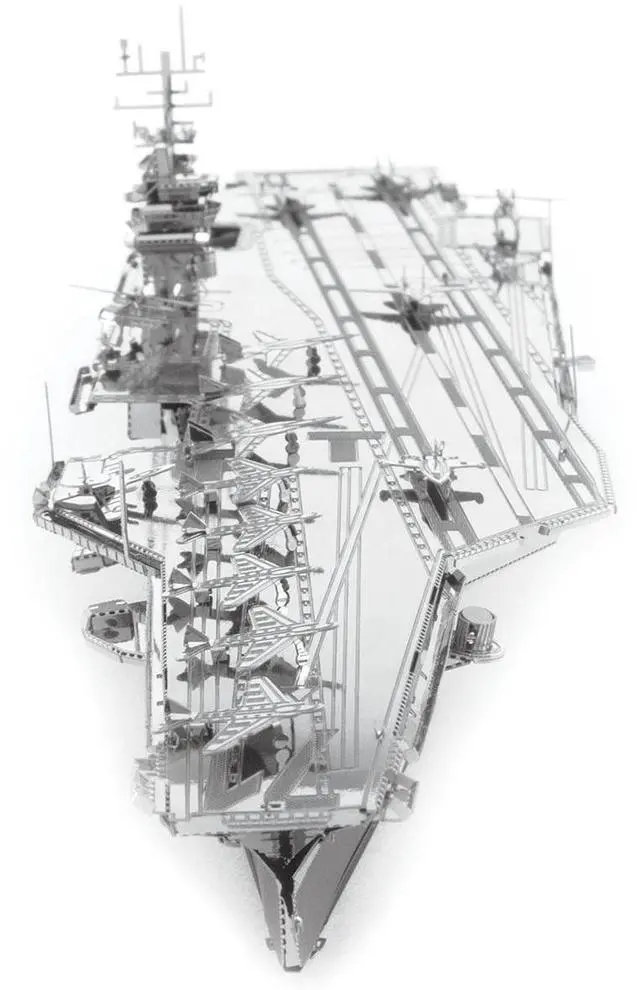 Alt view image 4 of 6 - Model Kit  USS Theodore Roosevelt CVN-71 Aircraft Carrier (Expert Difficulty) Steel Model Kit by Metal Earth