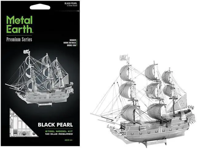 Main image of Model Kit Black Pearl Ship (Challenging Difficulty) Steel Model Kit by Metal Earth