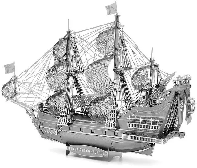 Alt view image 3 of 6 - Model Kit Queen Anne's Revenge Ship (Challenging Difficulty) Steel Model Kit by Metal Earth