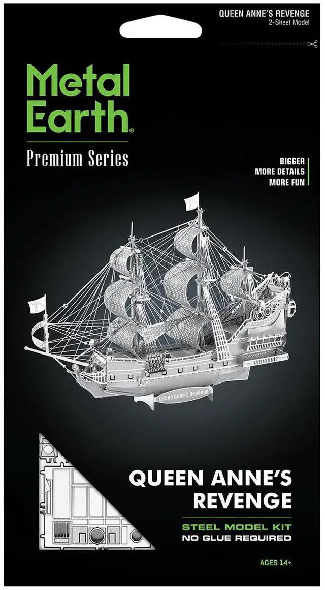 Alt view image 6 of 6 - Model Kit Queen Anne's Revenge Ship (Challenging Difficulty) Steel Model Kit by Metal Earth