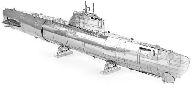 Alt view image 3 of 6 - Model Kit German U-Boat Type XXI Submarine (Challenging Difficulty) Steel Model Kit by Metal Earth