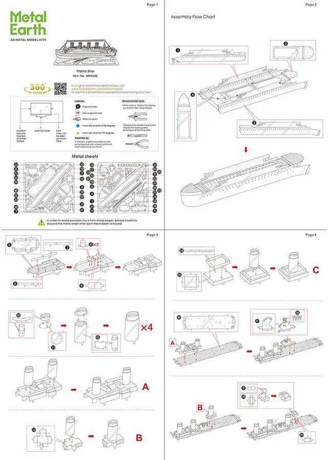 Alt view image 5 of 7 - Model Kit Titanic Ship (Moderate Difficulty) Steel Model Kit by Metal Earth