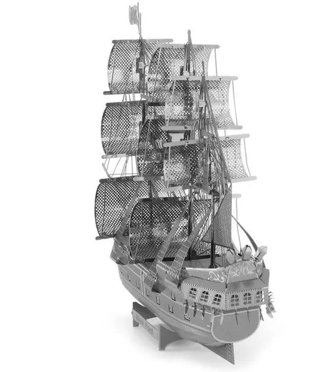 Alt view image 5 of 6 - Model Kit Black Pearl Ship (Challenging Difficulty) Steel Model Kit by Metal Earth