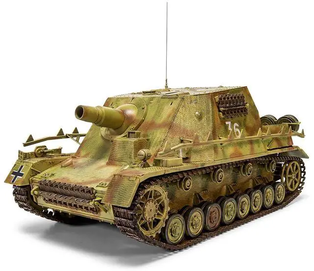 Alt view image 2 of 6 - Level 3 Model Kit of Sturmpanzer IV Brummbar "Mid Version" Tank with 2 Scheme Options 1/35 plastic model kit by Airfix