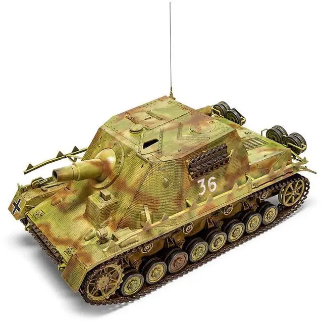 Alt view image 3 of 6 - Level 3 Model Kit of Sturmpanzer IV Brummbar "Mid Version" Tank with 2 Scheme Options 1/35 plastic model kit by Airfix