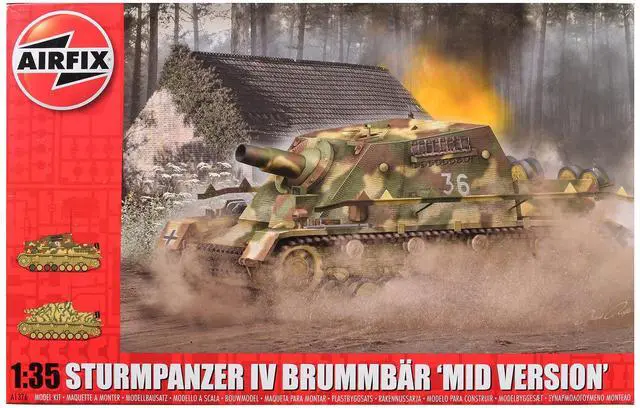 Main image of Level 3 Model Kit of Sturmpanzer IV Brummbar "Mid Version" Tank with 2 Scheme Options 1/35 plastic model kit by Airfix