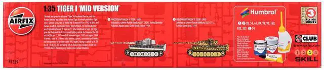 Alt view image 2 of 3 - Level 3 Model Kit of Tiger I "Mid Version" Tank with 2 Scheme Options 1/35 plastic model kit by Airfix