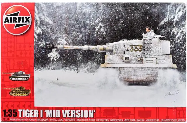Main image of Level 3 Model Kit of Tiger I "Mid Version" Tank with 2 Scheme Options 1/35 plastic model kit by Airfix