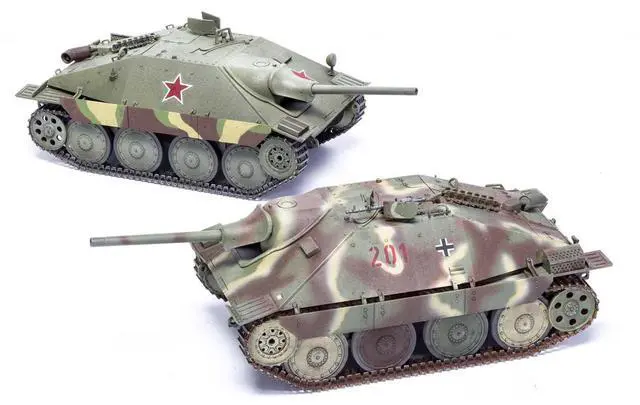 Alt view image 4 of 6 - Level 3 Model Kit of Jagdpanzer 38(t) Hetzer "Late Version" Tank with 2 Scheme Options 1/35 plastic model kit by Airfix