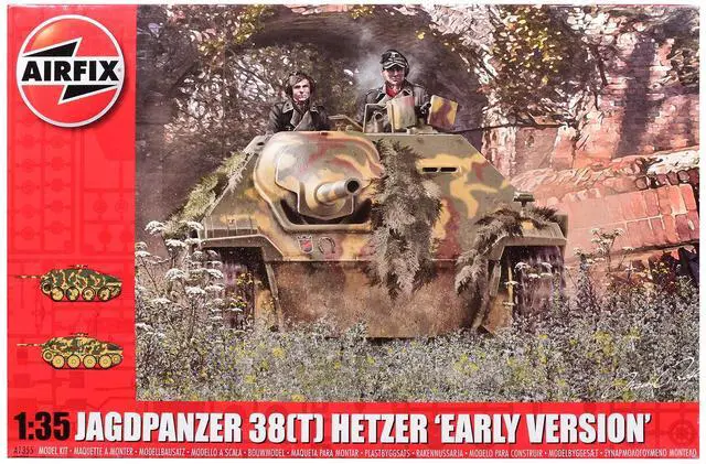 Main image of Level 3 Model Kit of JagdPanzer 38(t) Hetzer "Early Version" Tank with 2 Scheme Options 1/35 plastic model kit by Airfix