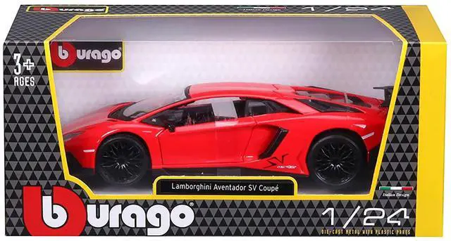 Alt view image 6 of 6 - Lamborghini Aventador LP750-4 Red 1/24 Diecast Model Car by Bburago