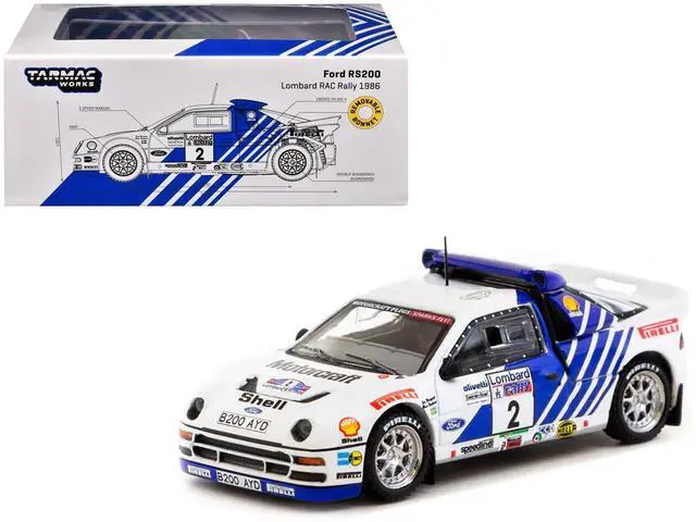 Alt view image 6 of 6 - Ford RS200 #2 "Lombard RAC Rally" (1986) "Hobby64+" Series 1/64 Diecast Model Car by Tarmac Works