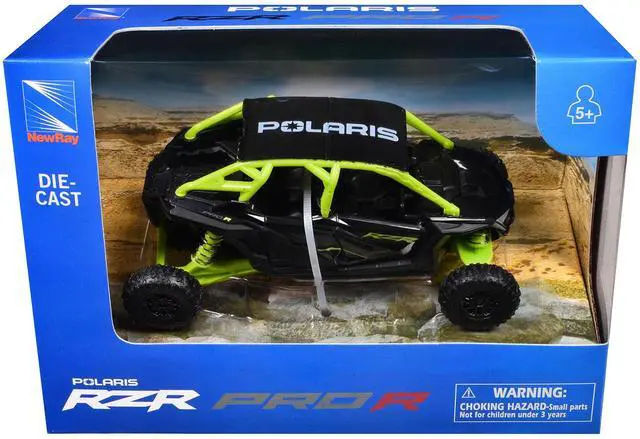 Alt view image 3 of 3 - Polaris RZR Pro R UTV Black and Lime Green Diecast Model by New Ray
