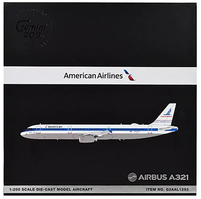 Alt view image 4 of 4 - Airbus A321 Commercial Aircraft "American Airlines" White w/Blue "Gemini 200" Series 1/200 Diecast Model Airplane by GeminiJets