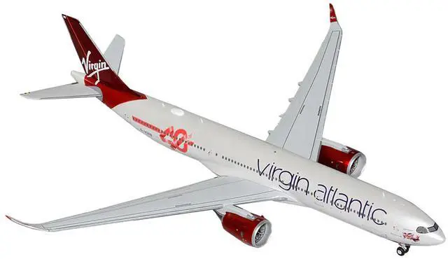 Alt view image 2 of 3 - Airbus A330-900 Commercial Aircraft "Virgin Atlantic" (G-VSRB) Gray w/Red "Gemini 200" Series 1/200 Diecast Model by GeminiJets