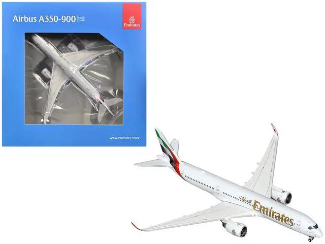 Main image of Airbus A350-900 Commercial Aircraft "Emirates Airlines" (A6-EXB) White with Graphics 1/400 Diecast Model Airplane by GeminiJets