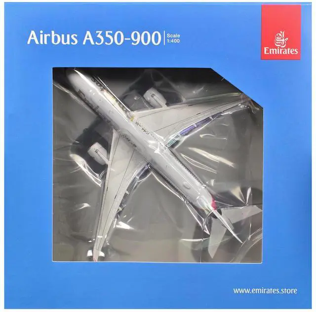 Alt view image 3 of 3 - Airbus A350-900 Commercial Aircraft "Emirates Airlines" (A6-EXB) White with Graphics 1/400 Diecast Model Airplane by GeminiJets