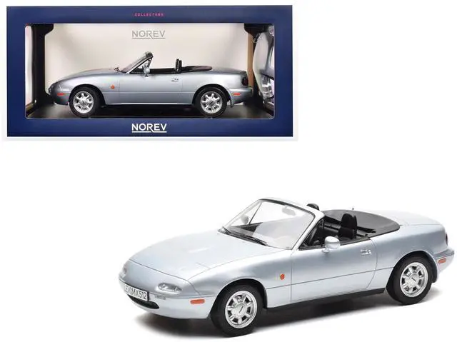 Main image of 1991 Mazda MX-5 Convertible Silver Metallic 1/18 Diecast Model Car by Norev