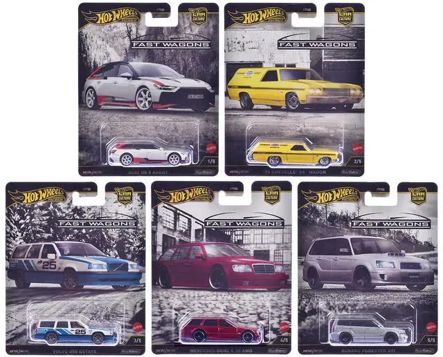 Main image of "Fast Wagons" 5 piece Set "Car Culture" 2024 Series J Die Cast Model Cars by Hot Wheels