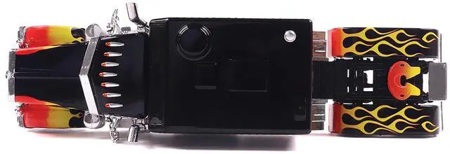 Alt view image 3 of 6 - 2002 Peterbilt 379 Custom Truck Tractor Black with Flame Graphics 1/43 Diecast Model by IXO Models