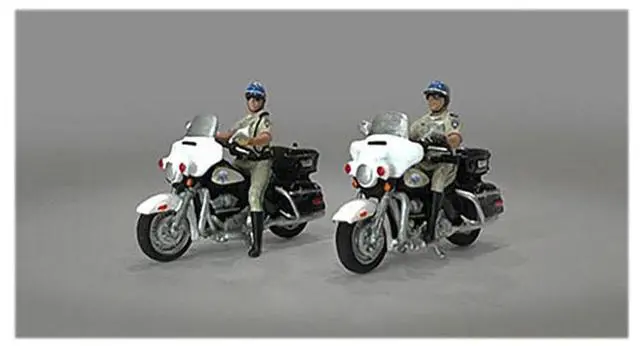 Alt view image 2 of 3 - "Highway Patrol" 4 piece Diecast Figure Set Ltd Ed to 3600 pcs for 1/64 Scale Models by American Diorama