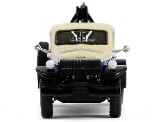 Alt view image 4 of 6 - 1948 Dodge Power Wagon Wrecker Tow Truck Beige and Blue "Chevron Special Edition" Series 1/64 Die cast Model Car by Greenlight