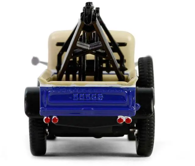Alt view image 5 of 6 - 1948 Dodge Power Wagon Wrecker Tow Truck Beige and Blue "Chevron Special Edition" Series 1/64 Die cast Model Car by Greenlight