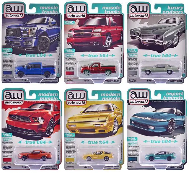 Auto World Premium 2025 Release 1 Set B of 6 pieces 1/64 Die Cast Model Cars by Auto World