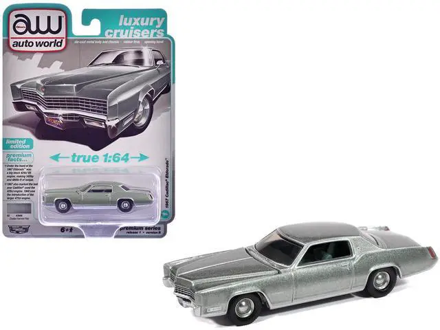 Alt view image 6 of 6 - 1967 Cadillac Eldorado Crystal Firemist Metallic with Green Interior "Luxury Cruisers" 1/64 Diecast Model Cars by Auto World