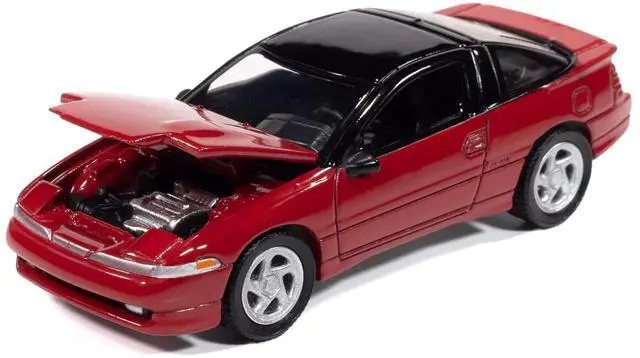 Alt view image 3 of 6 - 1991 Mitsubishi Eclipse GSX Maranello Red with Black Top "Import Legends" Series 1/64 Diecast Model Car by Auto World