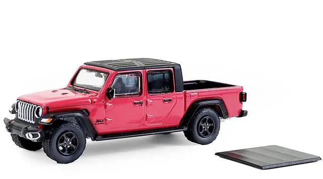 Alt view image 2 of 6 - 2024 Jeep Gladiator Pickup Truck Tuscadero Pink with Black Top "Showroom Floor" Series 7 1/64 Diecast Model Cars by Greenlight